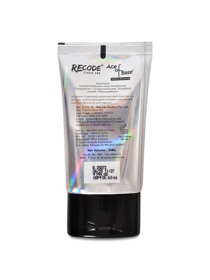 Recode Makeup Primer 30 ML for Oily Skin & Dry Skin - Ace Of Base Primer
