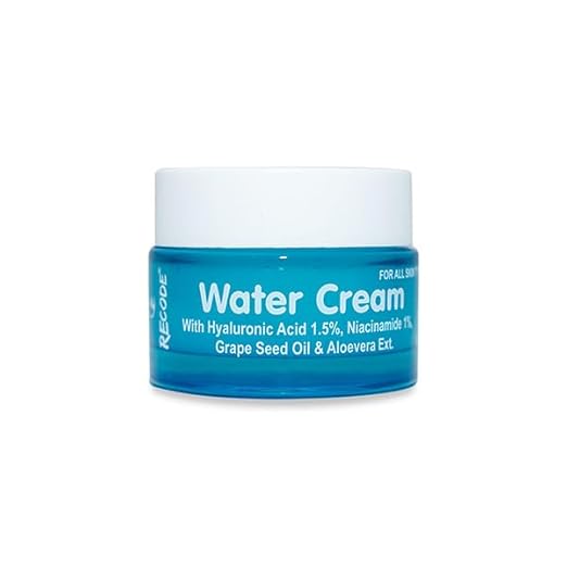 Recode Water Cream 50g | Hyaluronic Acid 1.5% & Niacinamide 1% | Goodness Exacts of Aloe Vera & Grape Seed Oil | Mineral Oil & Paraben Free