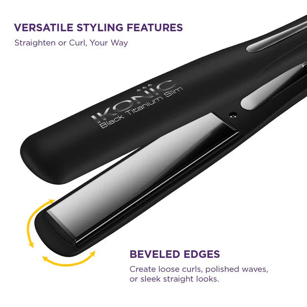 Ikonic Professional Black Titanium Slim 3.0 Hair Straightener