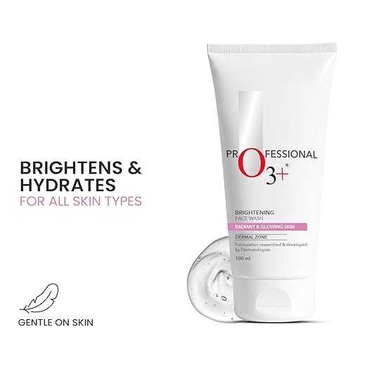 O3+ Brightening Face Wash with Cucumber and Aloe Vera Extracts, Gentle Daily Cleanser for Sensitive and All Skin Types, Deep Cleansing Formula That Maintains Natural Moisture Balance, 100 ml