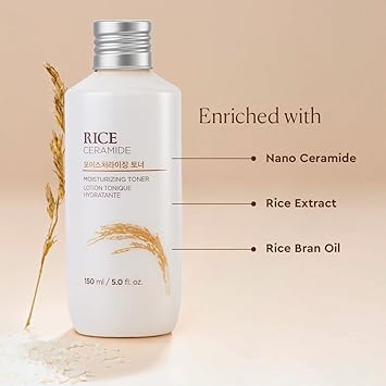 The Face Shop Rice & Ceramide Moisturizing Face Toner Enriched With Rice Extracts To Brighten The Skin | Suits All Skin Types | Hydrating Milky Face Toner For Glowing Skin, Korean Skin Care,150ml