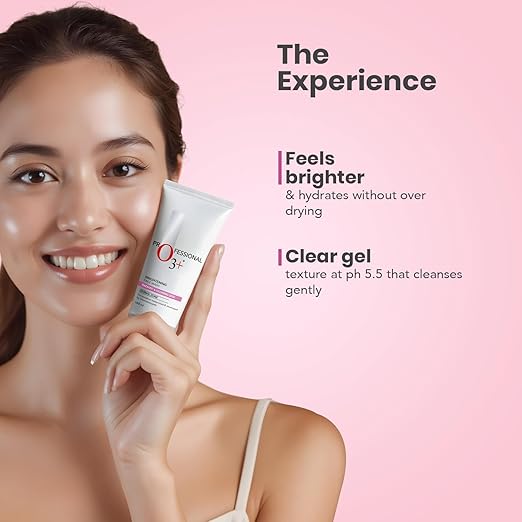 O3+ Brightening Face Wash with Cucumber and Aloe Vera Extracts, Gentle Daily Cleanser for Sensitive and All Skin Types, Deep Cleansing Formula That Maintains Natural Moisture Balance, 100 ml
