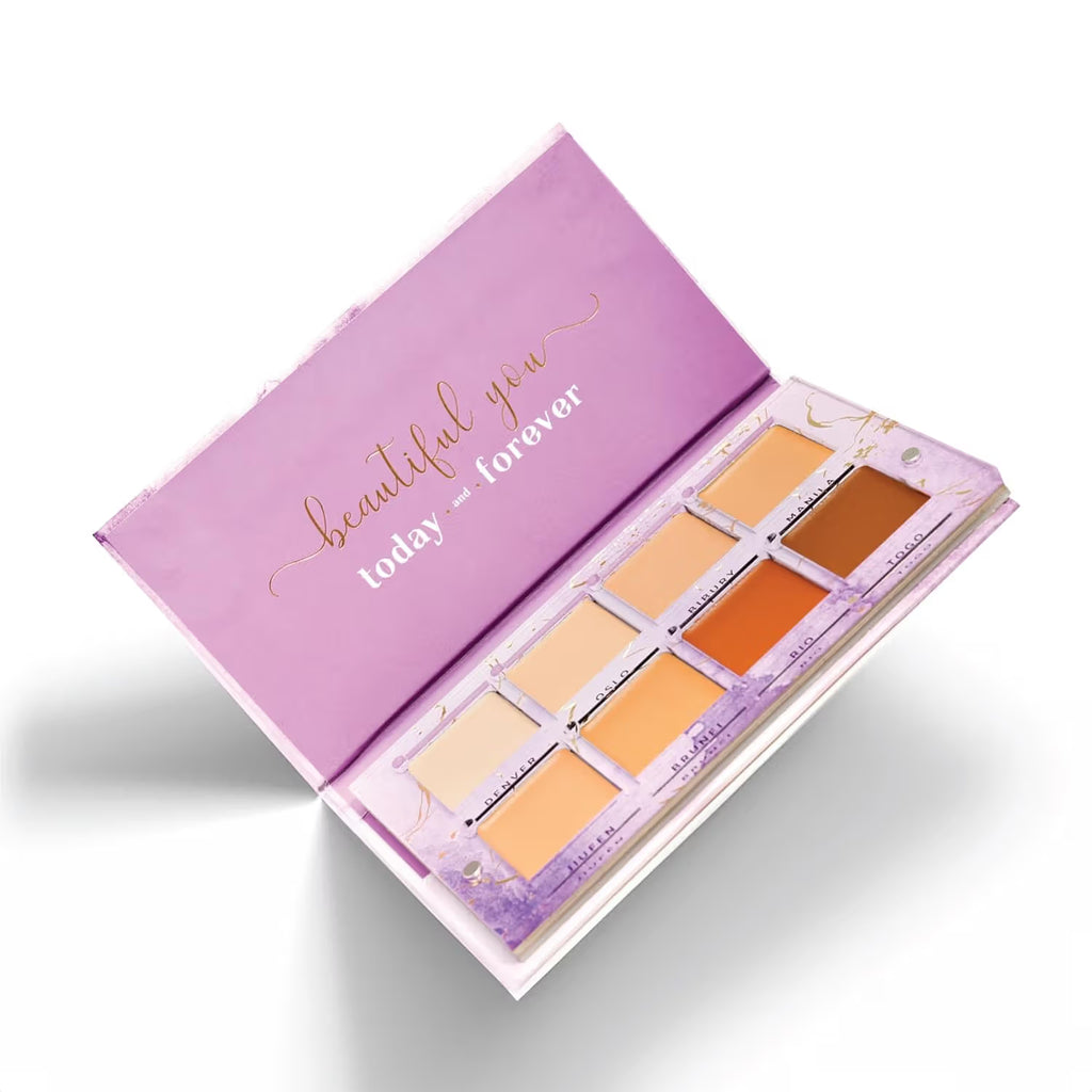 Aflairza 8 Shades Soft Glam Base Makeup Palette Foundation, Concealer & Contour (25g)