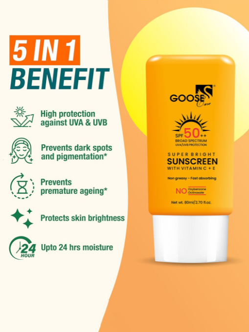 Goose Care SPF50+++ Sunscreen With Vitamin E & C - 80 ml