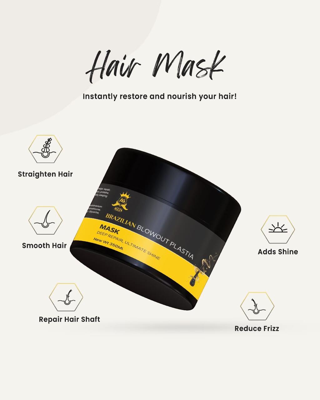 aleza brazilian blowout plastia shampoo(250ml) + mask(350ml) combo