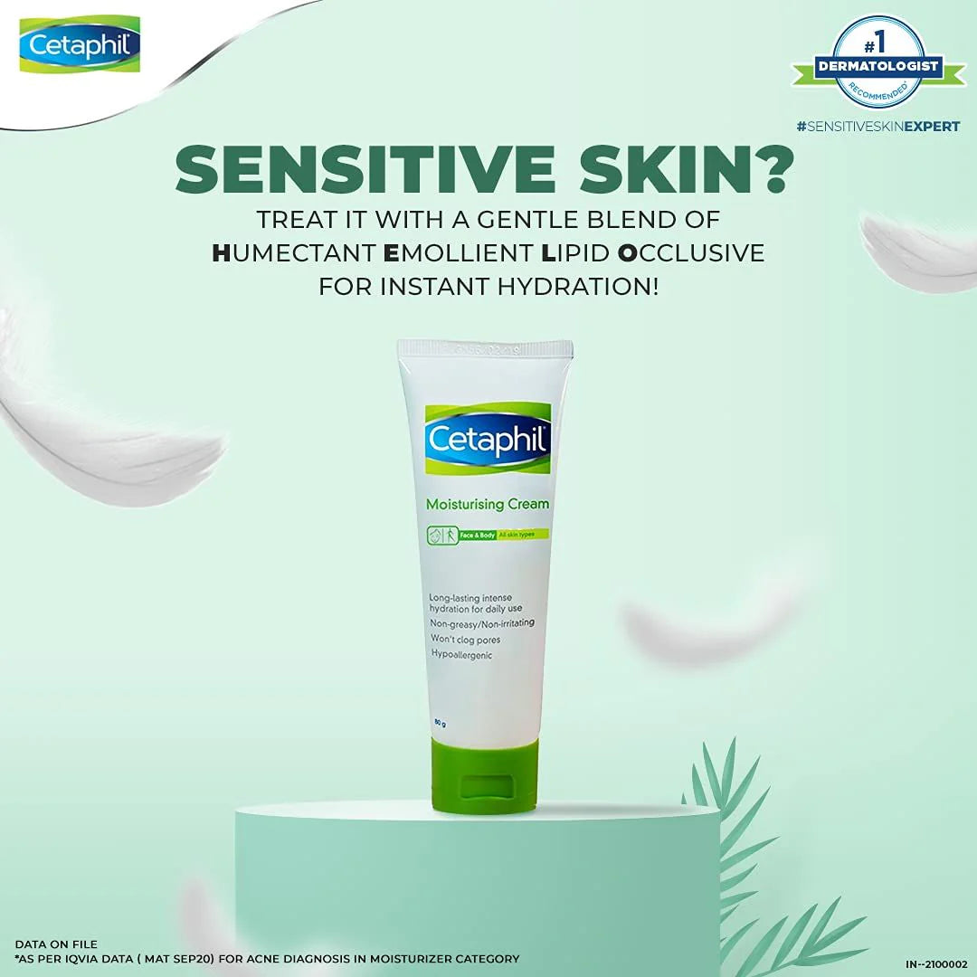Cetaphil Moisturizing Cream for Dry to Normal Sensitive Skin, 80g