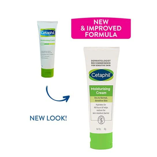 Cetaphil Moisturizing Cream for Dry to Normal Sensitive Skin, 80g