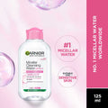 Garnier Micellar Cleansing Water - Gentle Cleanser & Make Up Remover For Everyday Use - Suitable For Sensitive Skin, Dermatologically Tested, Vegan, For Men & Women, Remove 100% Dirt, Pollution, 125 ml