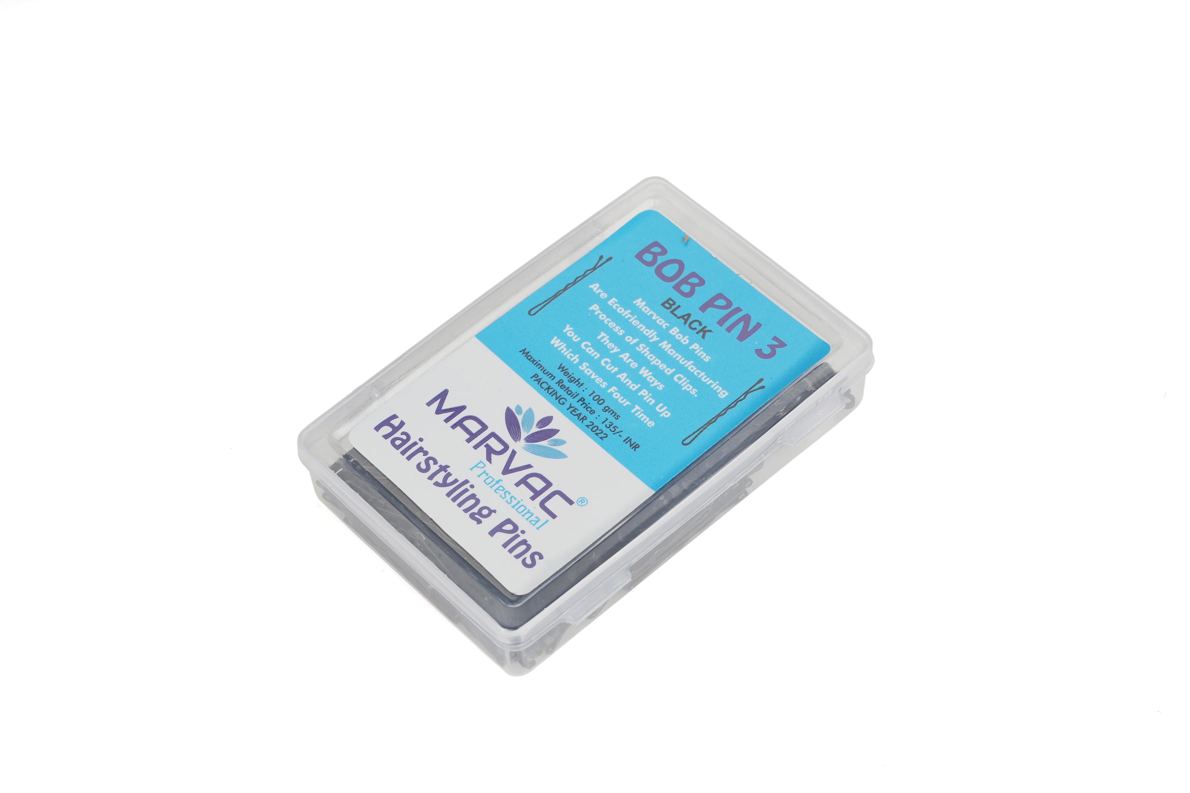 Marvac Black Bobby Pins No.3 (135g) Strong Hold Hair Pins