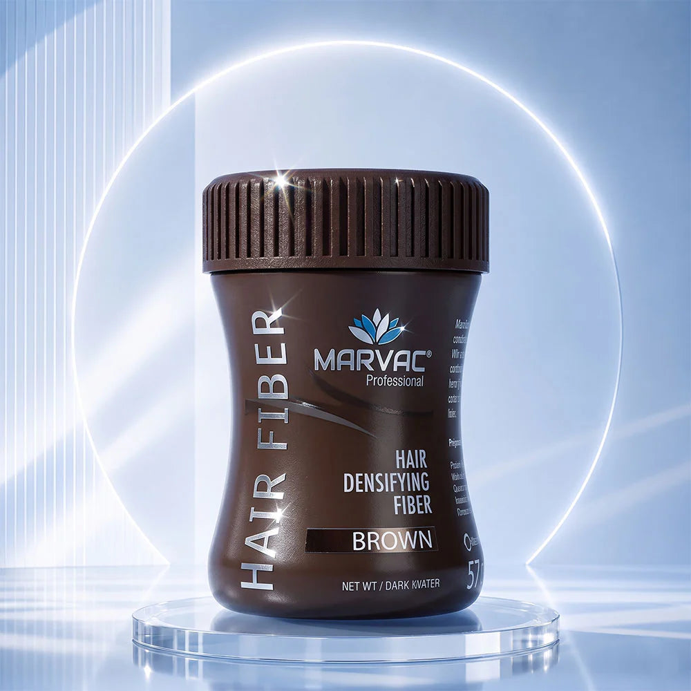 Marvac Hair Fiber Powder Brown 13.5g - Instant Hair Thickening