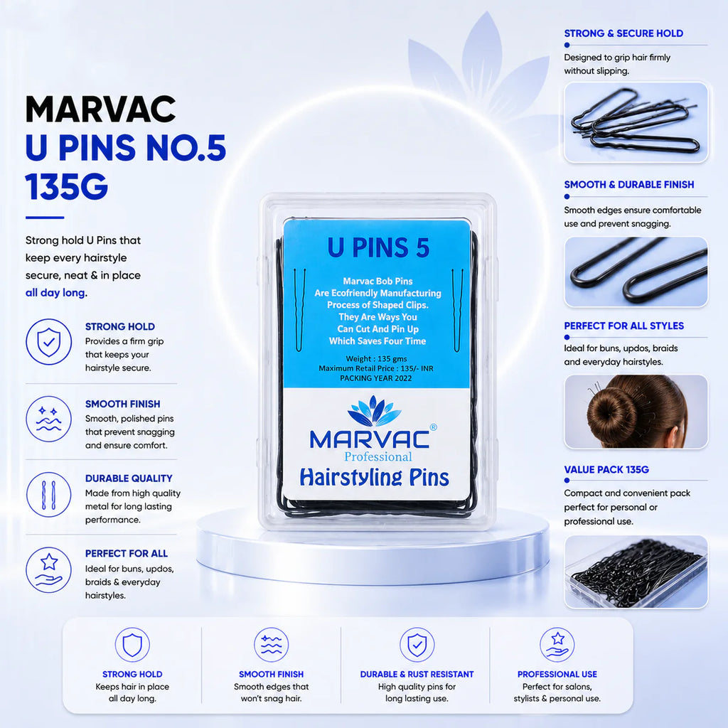 Marvac U Pin No.5 135g - Strong Hold Hair Pins